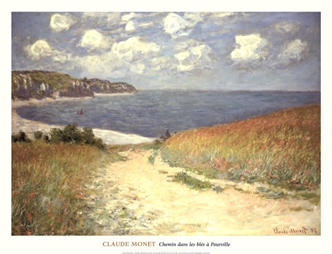 Framed Chemin dans les bles a Pourville, 1882 Print