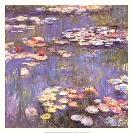 Framed Water Lilies, c.1916 Print