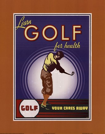 Framed Golf For Health Print