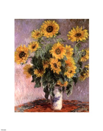 Framed Sunflowers, c.1881 Print