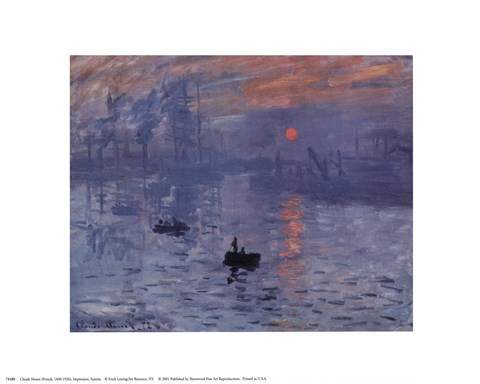 Framed Impression, Sunrise, c.1872 (blue) Print