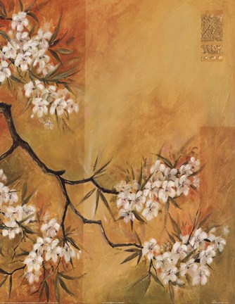 Framed Oriental Blossoms II Print