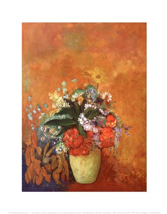 Framed Vase of Flowers, c.1905 Print