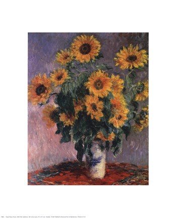 Framed Sunflowers, c.1881 Print