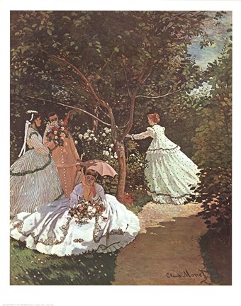 Framed Women in a Garden Print
