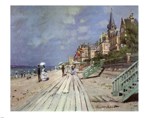 Framed Beach at Trouville, c.1870 Print