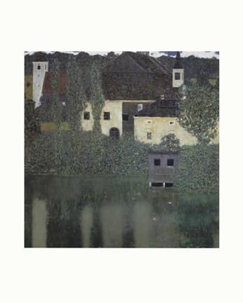 Framed Unterach Manor and Lock Chamber on the Attersee Lake, c.1908 Print