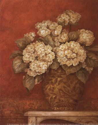 Framed Villa Flora Hydrangeas - mini Print