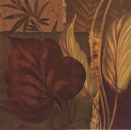 Framed Tropical Foliage II - mini Print