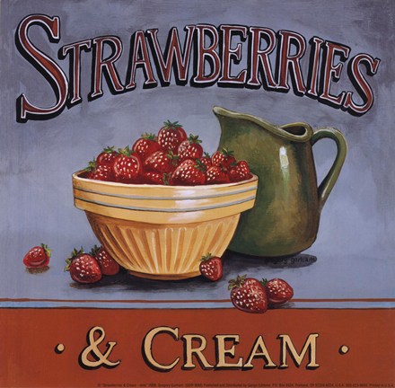Framed Strawberries &amp; Cream - Mini Print