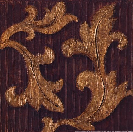 Framed Gold Acanthus I Print
