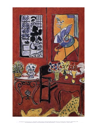 Framed Large Red Interior, 1948 Print