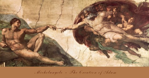 Framed Creation of Adam Print