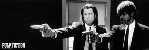 Framed Pulp Fiction - BW Guns Print