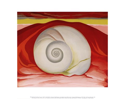 Framed Red Hills and White Shell, 1938 Print