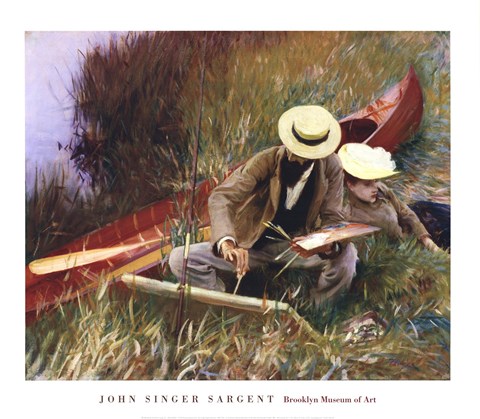 Framed Out-of-Doors Study (formerly known as Paul Helleu Sketching with His Wife) Print