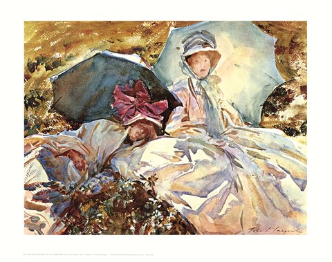 Framed Green Parasol Print