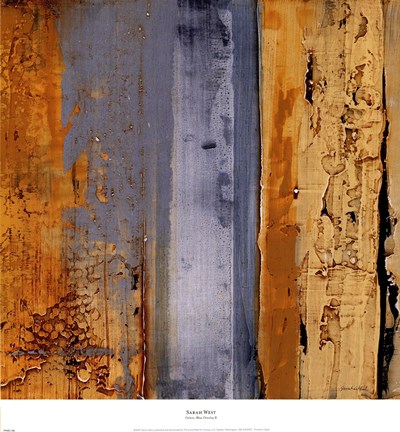 Framed Ochre, Blue Overlay II Print