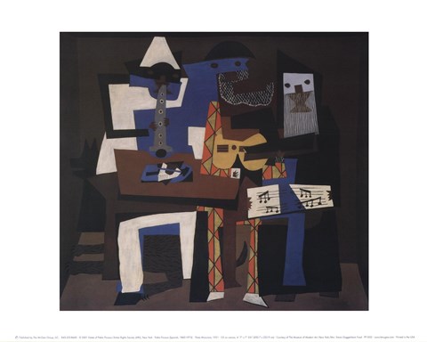 Framed Three Musicians, 1921 Print