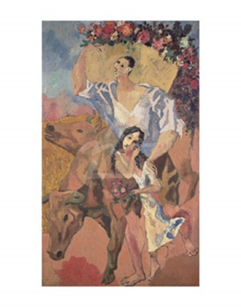 Framed Composition: The Peasants, 1906 Print