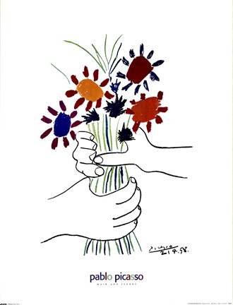 Framed Main Aux Fleurs Print