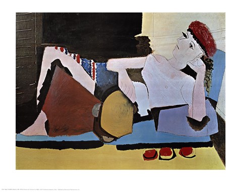 Framed Woman with Tambourine Print