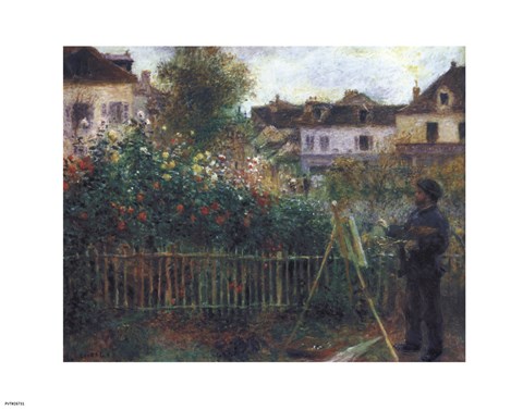 Framed Monet Painting in his Garden at Argenteuil, c.1873 Print