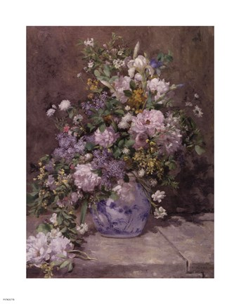Framed Spring Bouquet, 1866 Print
