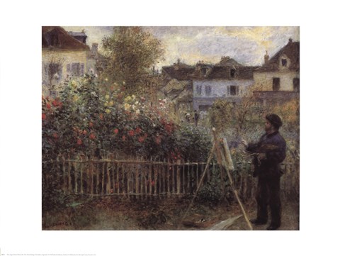 Framed Monet Painting in the Garden at Argenteuil, 1873 Print