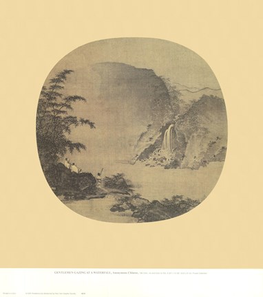 Framed Gentlemen Gazing At a Waterfall Print