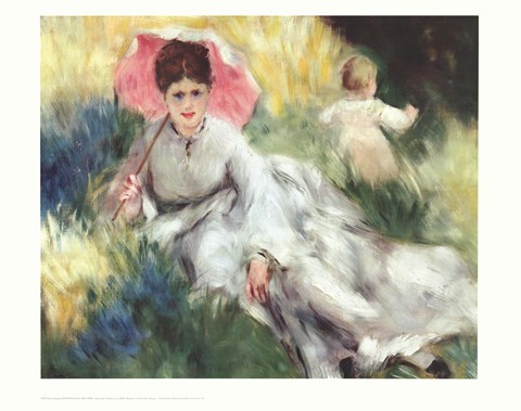 Framed Woman with a Parasol Print