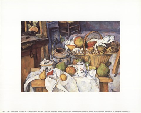 Framed Still Life with Fruit Basket Print