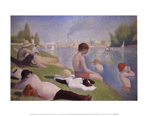 Framed Bathers at Asnieres Print