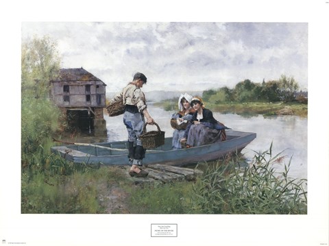 Framed Picnic on the River Print