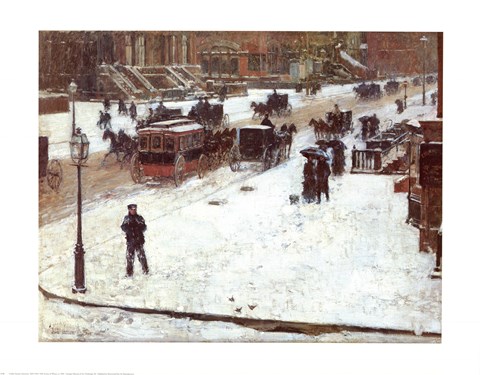 Framed Fifth Avenue in Winter Print