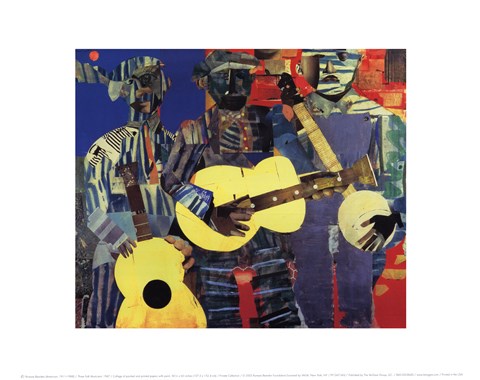 Framed Three Folk Musicians, 1967 Print