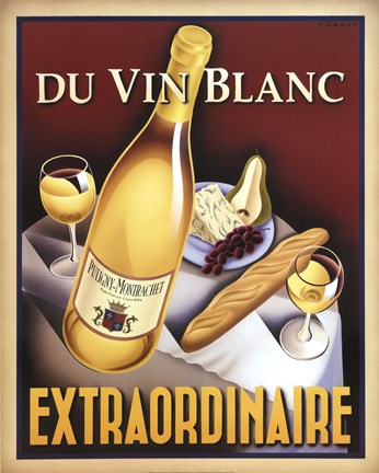 Framed Du Vin Blanc Extraordinaire Print