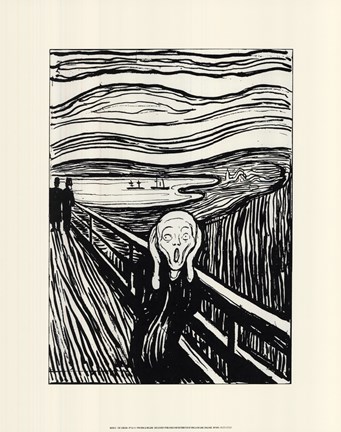 Framed Scream (from original Munch lithograph), c.1895 Print