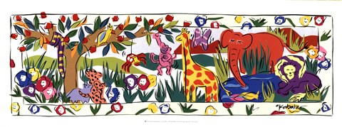 Framed Friends from the Magic Jungle Print