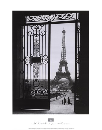 Framed Eiffel Tower from the Trocadero Print