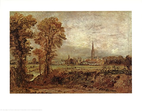 Framed Salisbury Cathedral from the Meadow Print
