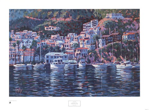 Framed Harbor Reflections Print