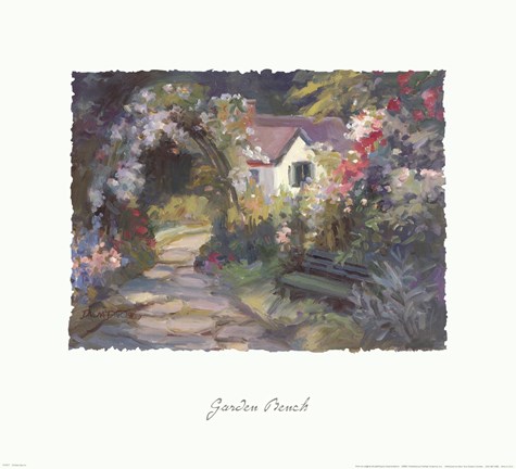 Framed Garden Bench Print