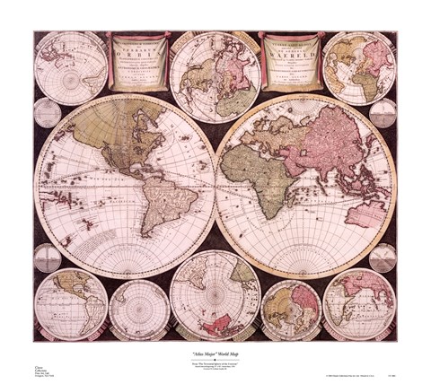 Framed Atlas Major World Map Print