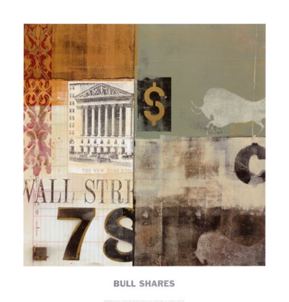 Framed Bull Shares Print