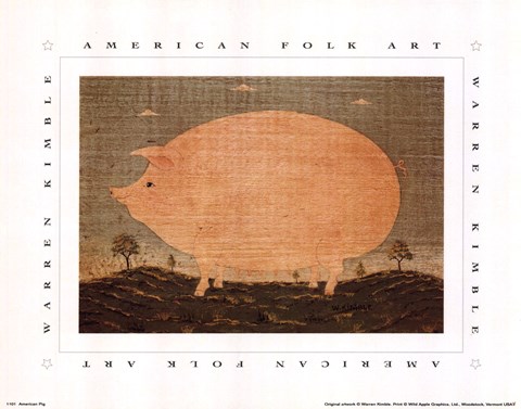 Framed American Pig Print