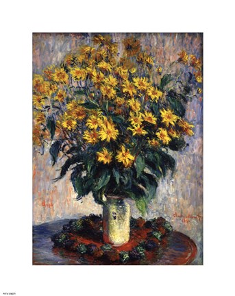 Framed Jerusalem Artichoke Flowers, 1880 Print