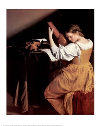 Framed Lute Player Print