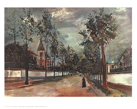 Framed Street in Suburbs Print