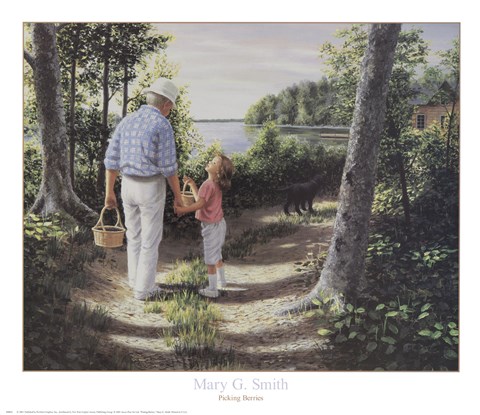 Framed Picking Berries Print